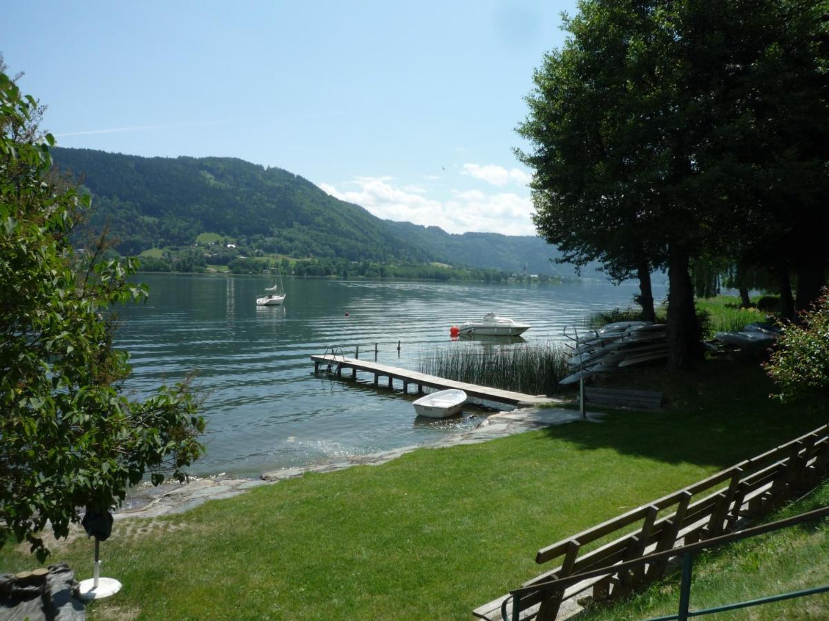 Maren Seeblick Appartement Haus Haensel&Gretel Direkt Am Ossiacher See Mit Hallenbad Skiarena Gerlitzen Stiegl Bagian luar foto