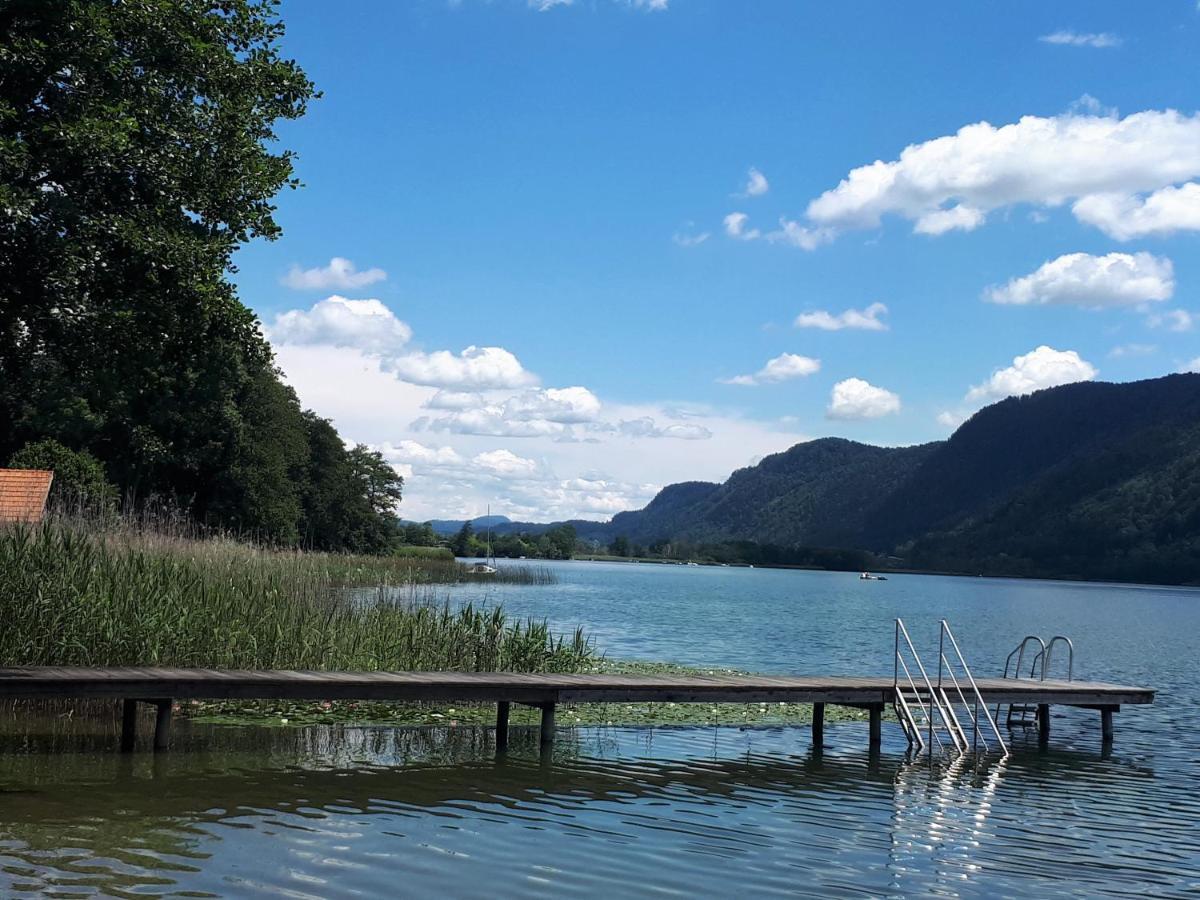 Maren Seeblick Appartement Haus Haensel&Gretel Direkt Am Ossiacher See Mit Hallenbad Skiarena Gerlitzen Stiegl Bagian luar foto